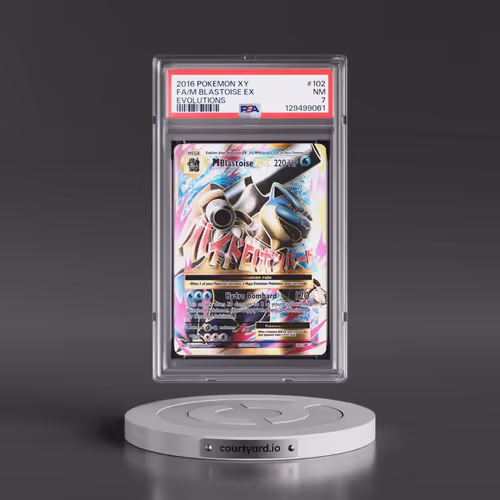2016 Pokémon XY Evolutions #102 M Blastoise EX - Holo Full Art (PSA 7 NM)