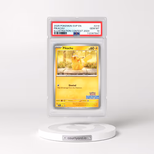 2025 Pokémon Svp EN-SV Black Star Promo #214 Pikachu - Illustration Contest 2024 (PSA 10 GEM MINT)
