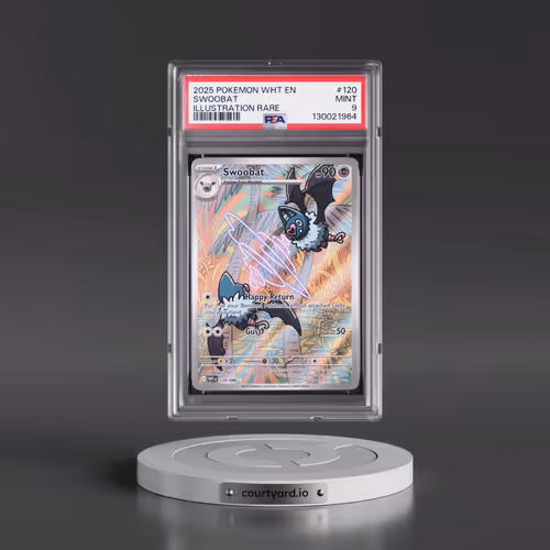 2025 Pokémon Wht EN-White Flare #120 Swoobat - Illustration Rare (PSA 9 MINT)