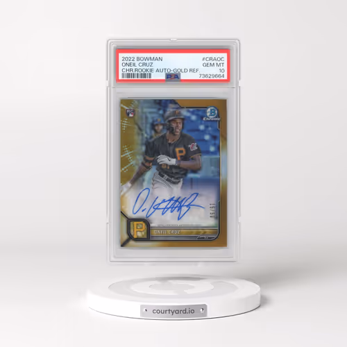2022 Bowman Chrome Rookie Autographs #CRAOC Oneil Cruz - Gold Refractor (PSA 10 GEM MINT)