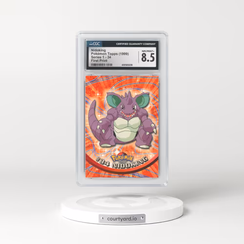 1999 Series 1 (Oval Nintendo Seal) #34 Nidoking - First Print (Blue Topps Logo) (CGC 8.5 NM-MT+)