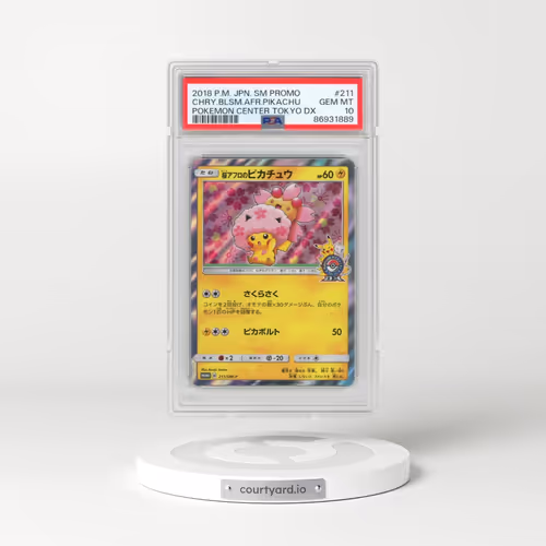 2018 Pokémon SM Promo #211 Cherry Blossom Afro Pikachu - Pokemon Center Tokyo DX (PSA 10 GEM MINT)
