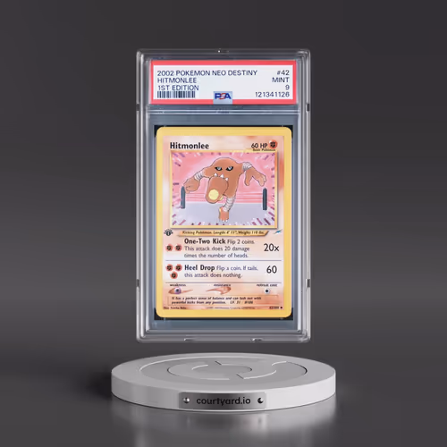 2002 Pokémon Neo Destiny #42 Hitmonlee - 1st Edition (PSA 9 MINT)
