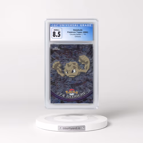 2000 Chrome Series 1 #74 Geodude - Chrome (Topps Chrome Stamp on Front of Card) (CGC 8.5 NM-MT+)