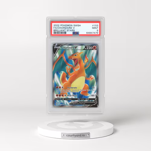 2022 Pokémon Sword & Shield Brilliant Stars #153 Charizard V - Holo Full Art (PSA 9 MINT)