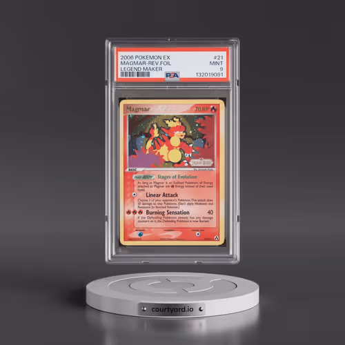 2006 Pokémon EX Legend Maker #21 Magmar - Reverse Foil (PSA 9 MINT)