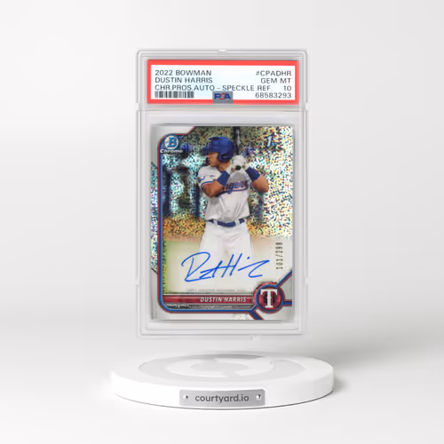 2022 Bowman Chrome Prospect Autographs #CPADHR Dustin Harris - Speckle Refractor (PSA 10 GEM MINT)
