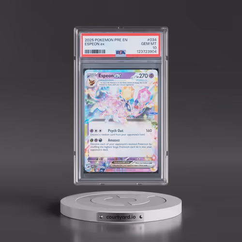 2025 Pokémon Pre EN-Prismatic Evolutions #034 Espeon EX - Holo (PSA 10 GEM MINT)