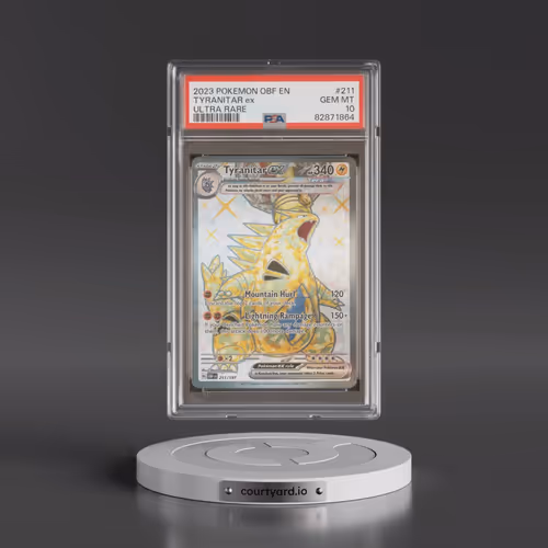 2023 Pokémon Obf EN-Obsidian Flames #211 Tyranitar EX - Holo Ultra Rare (PSA 10 GEM MINT)