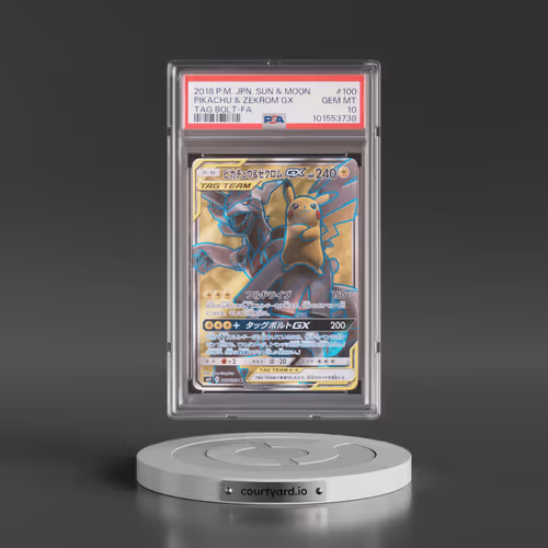 2018 Pokémon Sun & Moon Tag Bolt #100 Pikachu & Zekrom GX - Holo Full Art (PSA 10 GEM MINT)