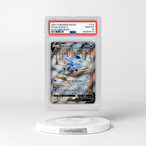2021 Pokémon Sword & Shield Evolving Skies #175 Glaceon V - Holo Full Art (PSA 10 GEM MINT)