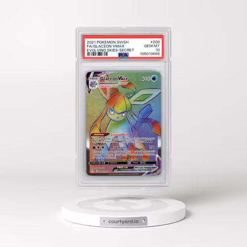 2021 Pokémon Sword & Shield Evolving Skies #208 Glaceon Vmax - Full Art Secret (PSA 10 GEM MINT)
