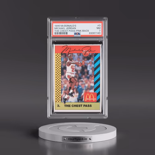 1990 McDonald's Michael Jordan #3 Michael Jordan - The Chest Pass-Pink Back (PSA 7 NM)