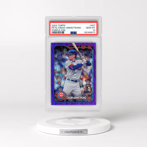 2024 Topps #407 Pete Crow-Armstrong - Purple Foil (PSA 10 GEM MINT)