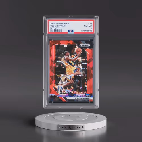 2018 Panini Prizm #15 Kobe Bryant - Red Ice (PSA 8 NM-MT)
