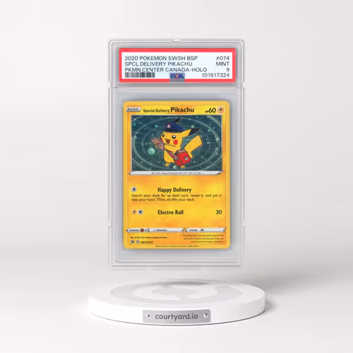 2020 Pokémon Swsh Black Star Promo #074 Special Delivery Pikachu - Holo Pokemon Center Canada (PSA 9