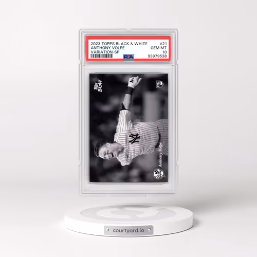 2023 Topps Black and White #21 Anthony Volpe - Variation-SP (PSA 10 GEM MINT)