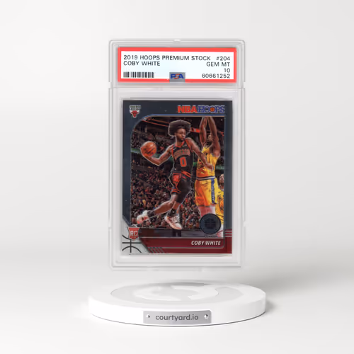 2019 Panini Hoops Premium Stock #204 Coby White (PSA 10 GEM MINT)