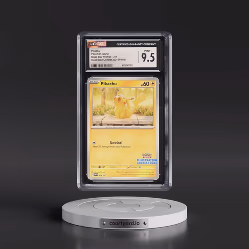 2025 Pokémon Svp EN-SV Black Star Promo #214 Pikachu - Illustration Contest 2024 (CGC 9.5 MINT+)