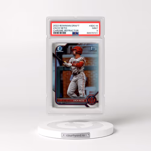 2022 Bowman Draft #BDC18 Zach Neto - Chrome-Refractor (PSA 9 MINT)