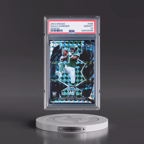 2022 Panini Mosaic #335 Ahmad "Sauce" Gardner - Genesis (PSA 10 GEM MINT)