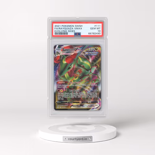 2021 Pokémon Sword & Shield Evolving Skies #111 Rayquaza Vmax - Full Art (PSA 10 GEM MINT)