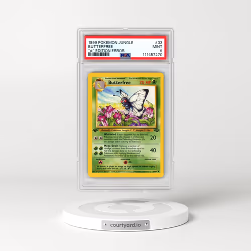 1999 Pokémon Jungle #33 Butterfree - "D" Edition Error (PSA 9 MINT)