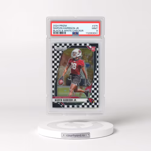 2024 Panini Prizm #375 Marvin Harrison Jr. - Black & White Checker (PSA 9 MINT)