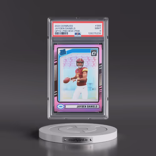 2024 Panini Donruss #389 Jayden Daniels - Optic Preview-Pink (PSA 9 MINT)