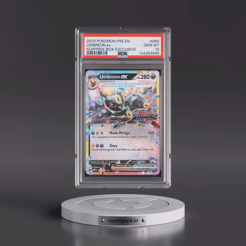 2025 Pokémon Pre EN-Prismatic Evolutions #060 Umbreon EX - Holo Surprise Box Exclusive (PSA 10 GEM M