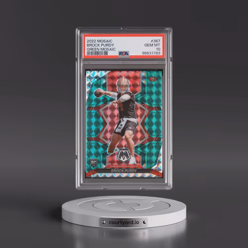 2022 Panini Mosaic #367 Brock Purdy - Green Mosaic (PSA 10 GEM MINT)