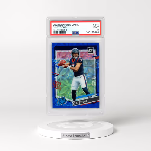 2023 Panini Donruss Optic #244 CJ Stroud - Blue Scope (PSA 9 MINT)
