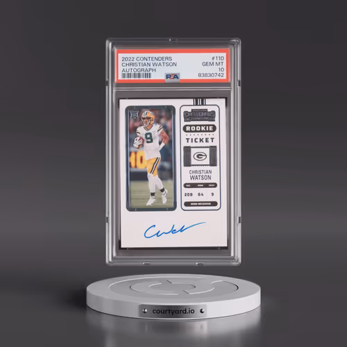 2022 Panini Contenders #110 Christian Watson - Autograph (PSA 10 GEM MINT)