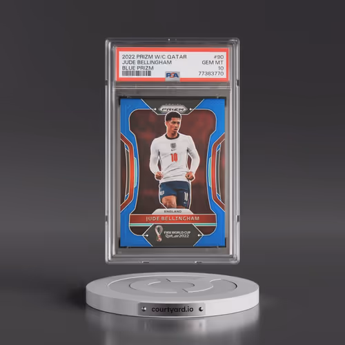 2022 Panini Prizm World Cup Qatar #90 Jude Bellingham - Blue Prizm (PSA 10 GEM MINT)