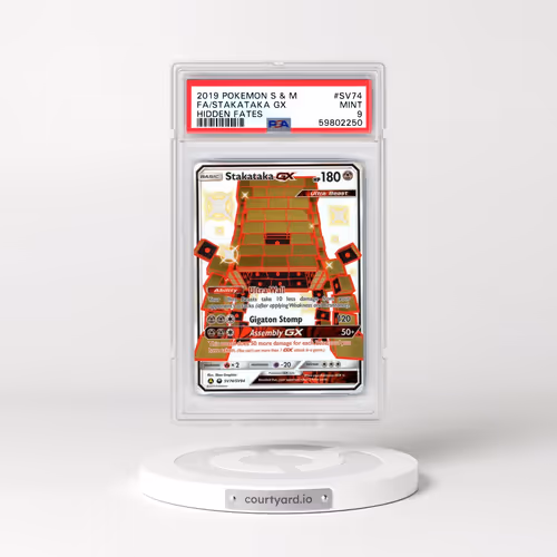 2019 Pokémon Sun & Moon Hidden Fates #SV74 Stakataka GX - Holo Full Art (PSA 9 MINT)