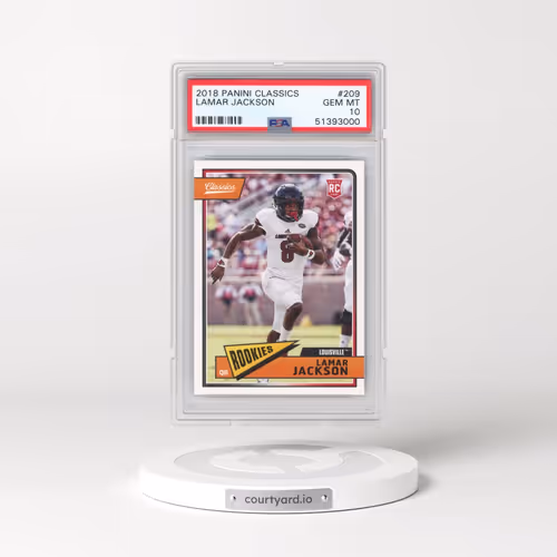2018 Panini Classics #209 Lamar Jackson (PSA 10 GEM MINT)