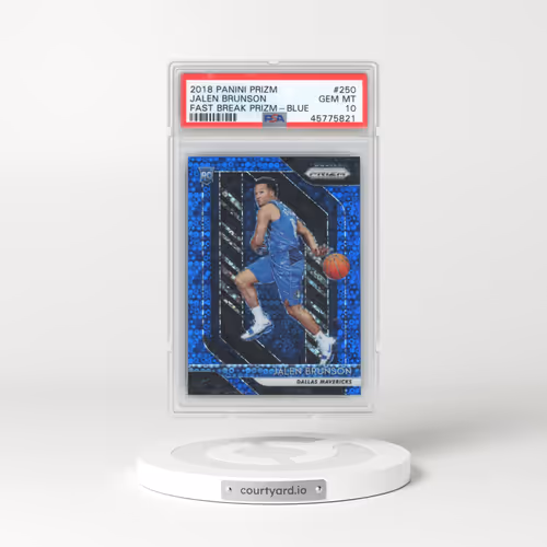 2018 Panini Prizm #250 Jalen Brunson - Fast Break Prizm-Blue (PSA 10 GEM MINT)