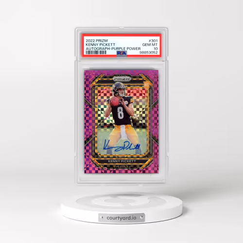 2022 Panini Prizm #301 Kenny Pickett - Autograph-Purple Power (PSA 10 GEM MINT)
