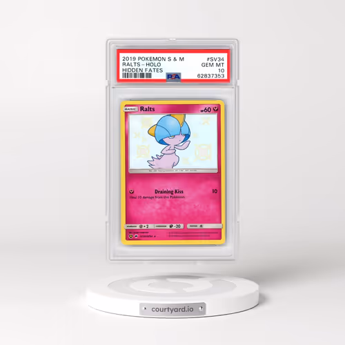 2019 Pokémon Sun & Moon Hidden Fates #SV34 Ralts - Holo (PSA 10 GEM MINT)