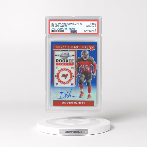 2019 Panini Contenders Optic #180 Devin White - Autograph-Blue (PSA 10 GEM MINT)