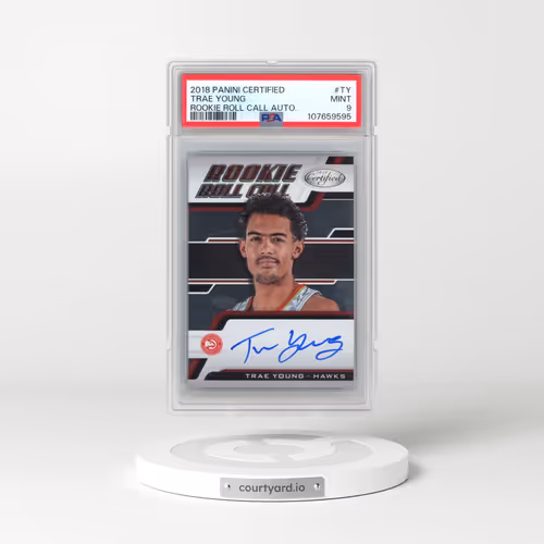 2018 Panini Certified Rookie Roll Call Autographs #TY Trae Young (PSA 9 MINT)