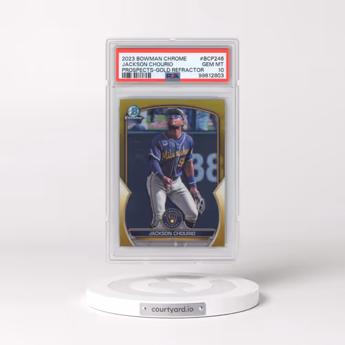 2023 Bowman Chrome Prospects #BCP246 Jackson Chourio - Gold Refractor (PSA 10 GEM MINT)