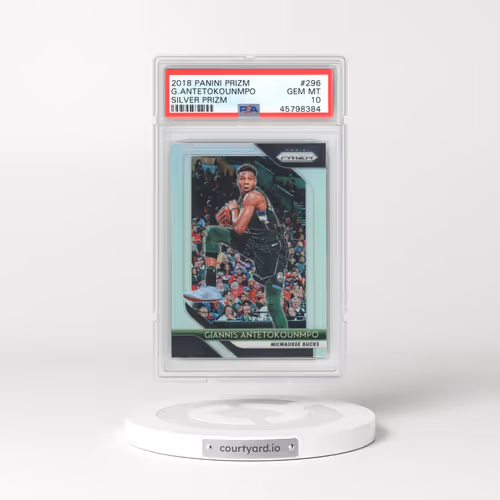 2018 Panini Prizm #296 Giannis Antetokounmpo - Silver Prizm (PSA 10 GEM MINT)