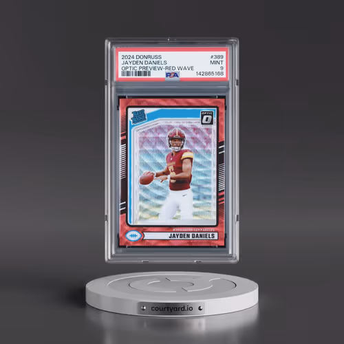 2024 Panini Donruss #389 Jayden Daniels - Optic Preview-Red Wave (PSA 9 MINT)