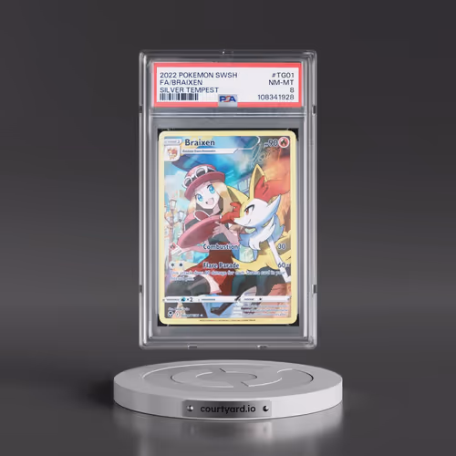 2022 Pokémon Sword & Shield Silver Tempest #TG01 Braixen - Full Art (PSA 8 NM-MT)