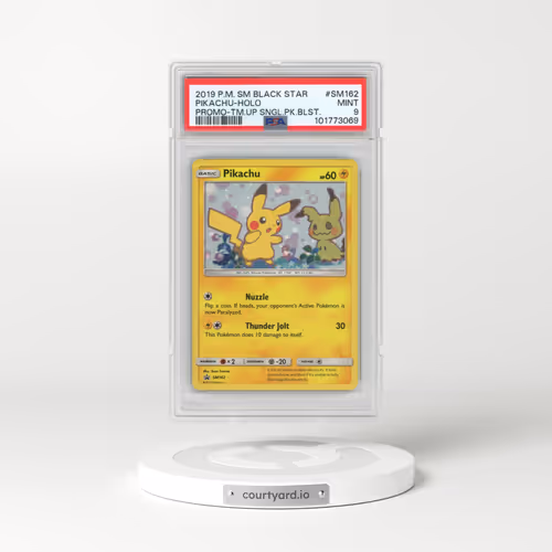 2019 Pokémon SM Black Star Promo #SM162 Pikachu - Holo Team Up Single Pack Blisters (PSA 9 MINT)