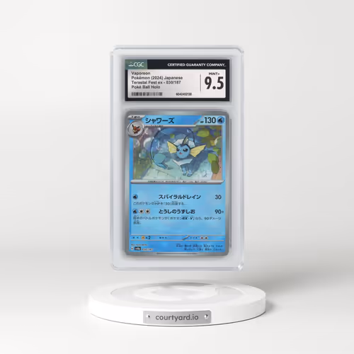 2024 Pokémon Sv8a-Terastal Fest EX #030 Vaporeon - Reverse Holo (CGC 9.5 MINT+)
