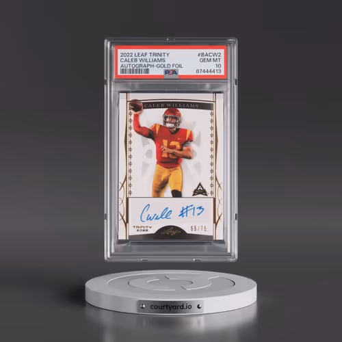 2022 Leaf Trinity Autographs #BACW2 Caleb Williams - Gold Foil (PSA 10 GEM MINT)