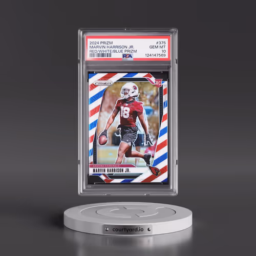 2024 Panini Prizm #375 Marvin Harrison Jr. - Red/White/Blue Prizm (PSA 10 GEM MINT)