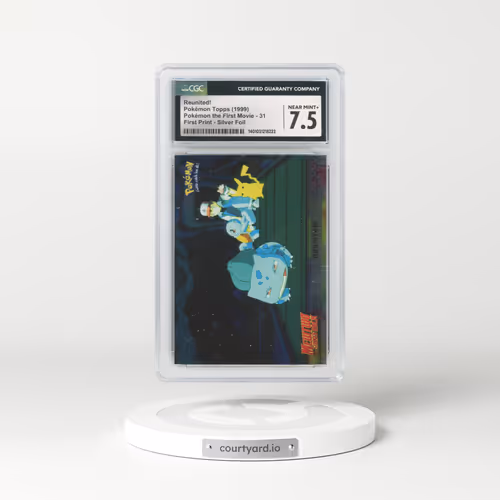1999 Pokémon the First Movie #31 Reunited! - First Print (Blue Topps Logo) Silver Foil (CGC 7.5 NM+)